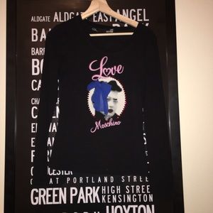 AUTHENTIC RARE MOSCHINO LONG SLEEVE BLACK TOP